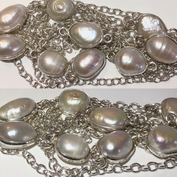 3x Honey Citrine Garnet Quartz BIWA Pearl Necklace - Picture 9 of 11